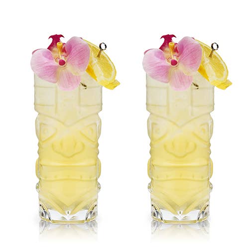 Viski Pacific™ Crystal Tiki Glasses - Set of 2