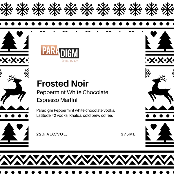 Frosted Noir: Peppermint White Chocolate Espresso Martini Cocktail - 375ml