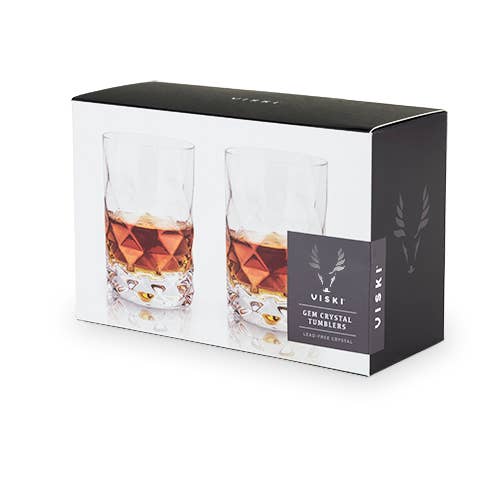 Viski Gem Crystal Lowball Tumblers - Set of 2 - Paradigm Spirits Co.