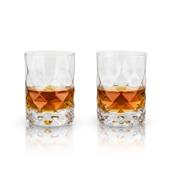 Viski Gem Crystal Lowball Tumblers - Set of 2 - Paradigm Spirits Co.