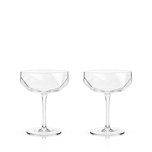 Faceted Crystal Coupe Glassware